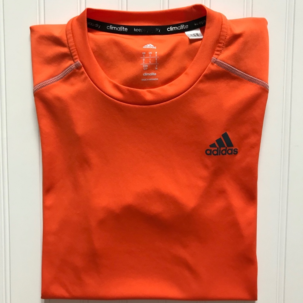ADIDAS Orange & Grey Short Sleeve Running Shirt! S - Picture 6 of 6